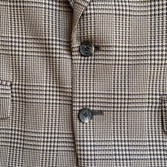 Vintage Pierre Cardin Tan District Check Pattern Sports Coat Size 42 - Picture 2 of 6